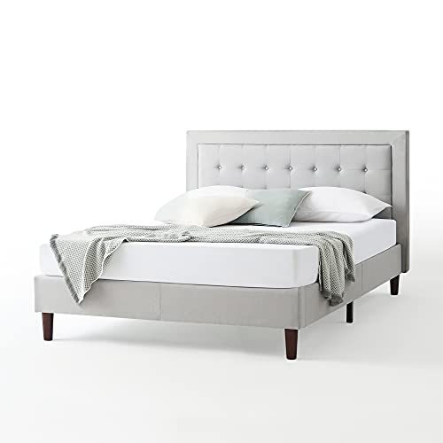 Zinus Dachelle Upholstered Platform Bed Frame / Mattress Foundation / Wood Slat Support / No Box Spring Needed / Easy Assembly, Queen #TOP6