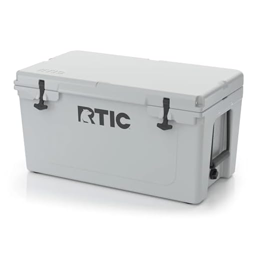 RTIC Hard Cooler 65 qt, Grey, Ice Chest with Heavy Duty Rubber Latches, 3 Inch Insulated Walls Keeping Ice Cold for Days, Great for The Beach, Boat, Fishing, Barbecue or Camping