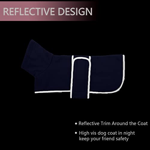 Dachshund Coats Sausage Dog Fleece Coat In Winter Miniature Dachshund Clothes With Hook And Loop Closure And High Vis Reflective Trim Safety - Navy - S #TOP3