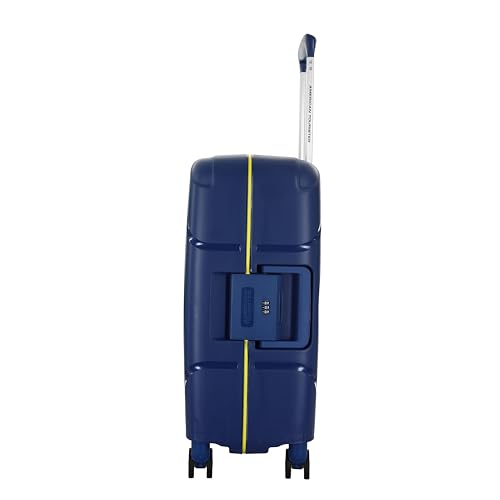 Image of American Tourister Polycarbonate Material Circurity Max 55 cm Small Hardside Cabin Suitcase with Xtrasecu 3-Point Locking System & Double Spinner 8 Wheels for Unisex - Deep Blue