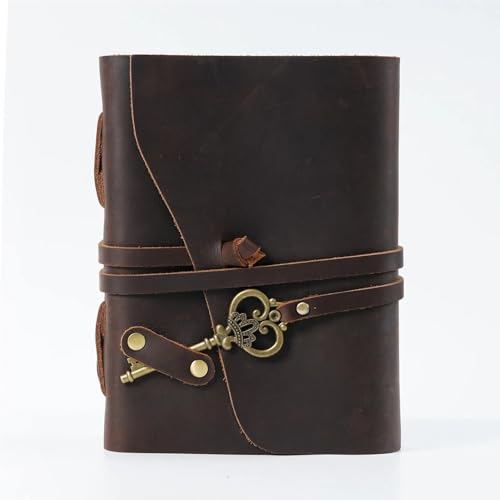Journal de voyage en cuir véritable fait main un cadeau rétro unique café