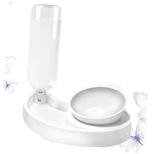 minkissy Hundefutter und Wassernapf Haustiernapf katzenfutter wassernapf Wasserkühler Pets Haustiere Pet Slow Feeder Napf Futternapf für Hunde Fressnapf Katzennapf Weiß