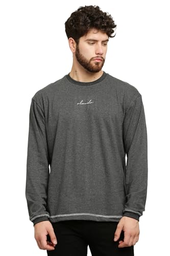 Image of ALMUDA Full Sleeve Round Neck Pure Cotton Printed Graphic Plain Solid Branded Longsleeve Fullhand T-Shirts for Men Stylish