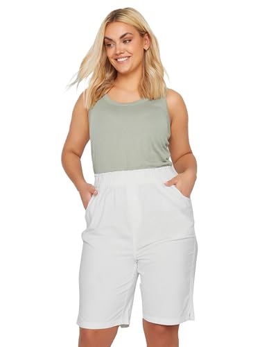 Image of Yours Curve Ivory Cool Cotton Shorts - Women's - Plus Size Curve