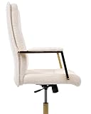 Beliani Chefsessel Bouclé cremeweiß gepolstert drehbar ergonomische Form Demure