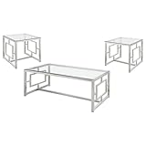 Coaster Home Furnishings Merced 3-Piece Rectangular Coffee and End Table Set Nickel