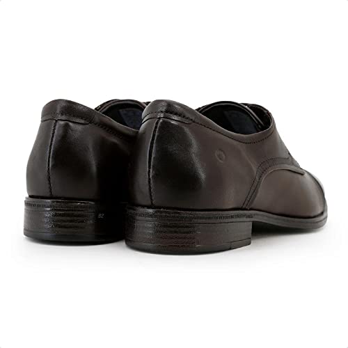 Sapato de Couro Smart Comfort Madison Hi-Soft 32 Marrom Cadarço-Marrom-39