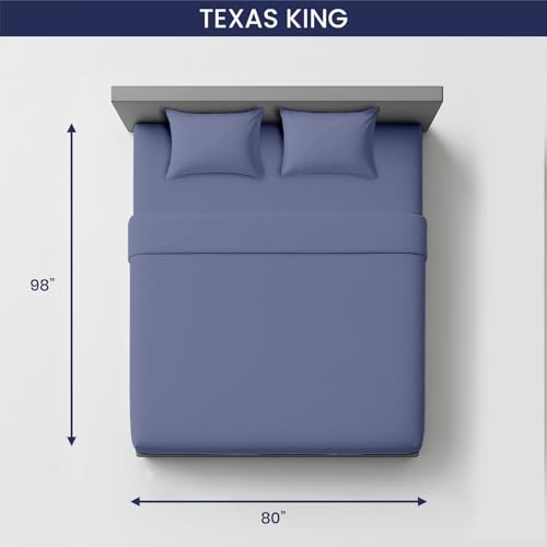 Image of SGI 80 inchx98 inch 4 Pc Texas King Sheet Set 600 TC 18 inch Deep, Mediterranean Blue