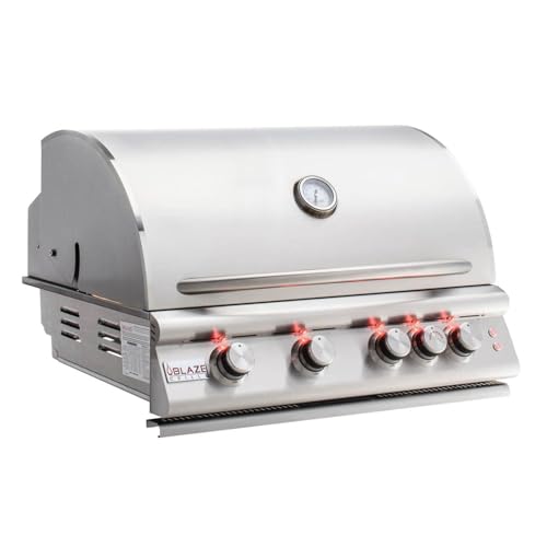 Blaze Premium LTE Built-in Propane Gas Grill | 40-Inch 5-Burner BBQ with Rear Infrared Burner & Grill Lights | 304 Stainless Steel Construction BLZ-5LTE2-LP