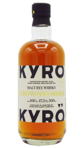 Kyrö Wood Smoke Malt Rye Whisky 47,2%|Finnischer Roggenwhisky|Kyrö Distillery|Whisky mit über Erlenholzfeuer geräuchertem Roggen| 500ml