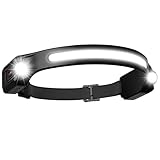 FUUHOMDY Linterna Frontal LED Recargable alta Potencia Con luz roja 2XPE y foco LED de 260°con Sensor de Movimiento 8 Modos Linterna Frontal Impermeable IPX5 para Adultos y Niños,ideal para Acampadas