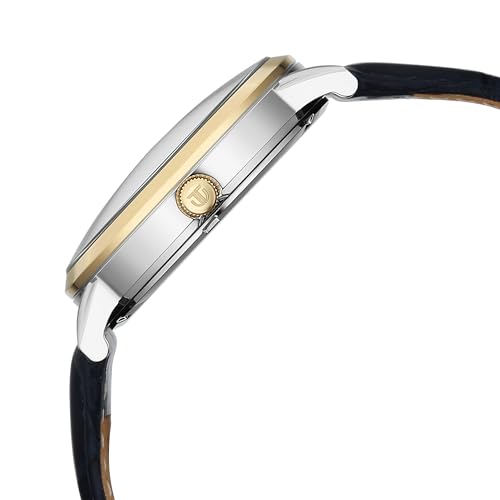 Image of Titan Elegance Analog with Date by Hand and Blue Dial Blue Leather Strap Watch for Men - 90202BL01