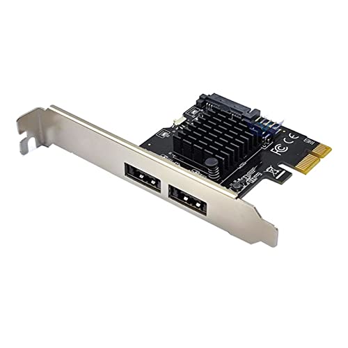 PCIE para Power ESATA Expansion Card, Com 2 Portas 6.0 Gbps Suporte Hot Swap Plug and Play, PCI Expr
