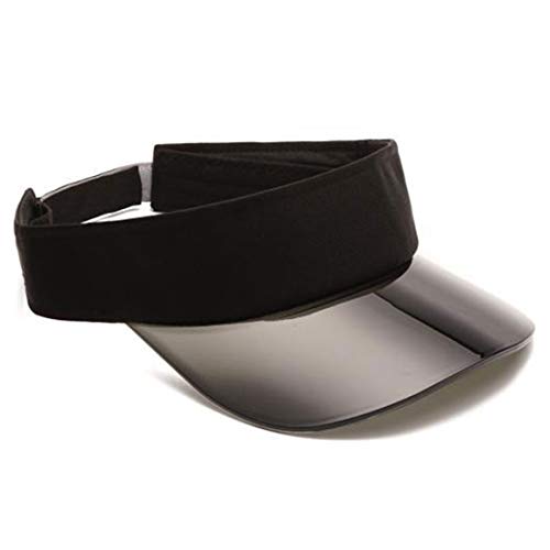 JNKET Transparent Visor Hat Summer PVC Sports Sunhat Topless Baseball Tennis Cap Empty Top Hat Adjustable Headband Sunscreen Cap (Black)