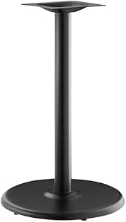 Excalibur Round Table Base, Black Steel, 22 Inch Diameter, 3 Inch Counter Height Column, Indoor Outdoor Use