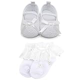 √ Premium-Satin-Oxford-Babyschuhe, süßer Bowknot, Schnürverschluss, rutschfeste Unterseite, leicht an und leicht ab