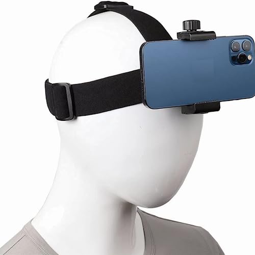 Support de Téléphone Portable monté sur la Tête, Vue à la Première Personne Vidéo en Plein Air Support de Prise de Vue en Direct avec Clip en Plastique...