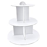 Homeford Cupcake Cardboard Stand, 3-Tier, 10-Inch, White