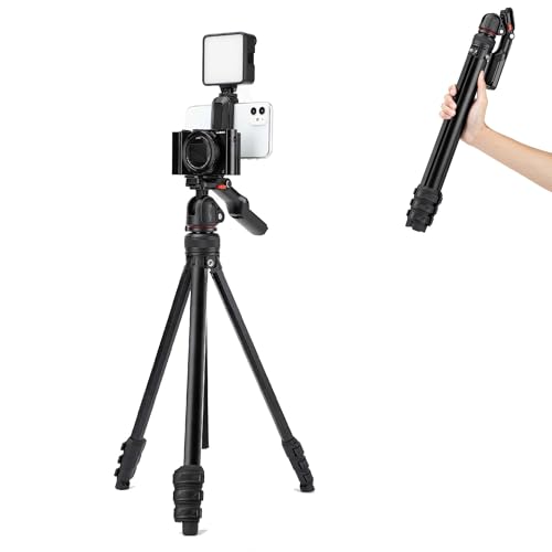 Image of Goocong O4 Lightweight Camera Tripod, 44-136 cm Height, 650g Weight, Quick-Lock Legs, Dual 1 /4 inch Mount