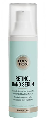 Handserum Anti Aging Handpflege für erhöhte Hautelastizität – unterstützt Kollagenproduktion, 24H Feuchtigkeit für straffe & jugendliche Hände - vegan - DAYTOX Retinol Hand Serum - 50ml