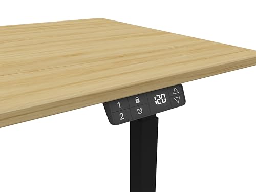 Image of Oi Outdo Flexpro Sit-Stand Smart Desk | Tundra Oak Finish Tabletop | Electric Height Adjustable Table for Work from Home and Office | Ergonomic Design