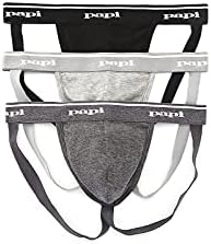 Papi Men's 3-pack Cotton Jockstrap Thong Underwear (pack of 3)