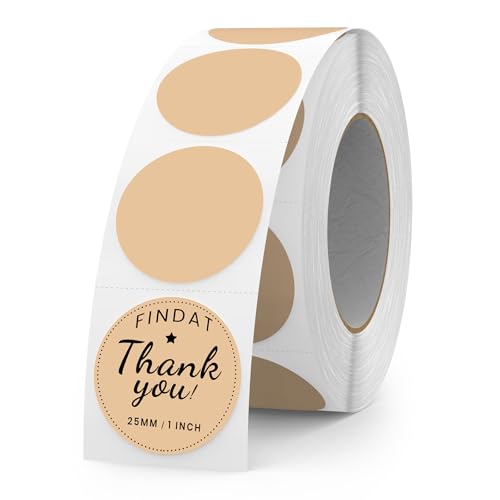 FINDAT Cachi Etichette Termiche Rotonde 25 mm Etichette Autoadesive per Stampanti Circolare Vinile Impermeabile Punti Adesivi per Ufficio Logo Design QR Spedizione 500 Pezzi