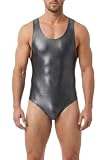 Wetlook Herren Body ohne Ärmel Boxerrücken Drücker XXL, Anthrazit