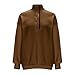 Hnodov Womens Oversized Sweatshirt Button Up Henley Pullover Shirts Fall Casual Long Sleeve Tops Teen Girls Loose Outfits Medium Coffee
