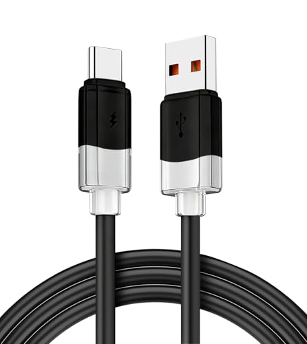 Cabo USB C 1.2m 3A para Carregamento Rápido, Tipo C Dados de Alta Velocidade, Reforçado e Durável, Compatível com Smartphones para iPhone 17/para samsung, Tablets, MacBook,Notebook e Power Banks Preto