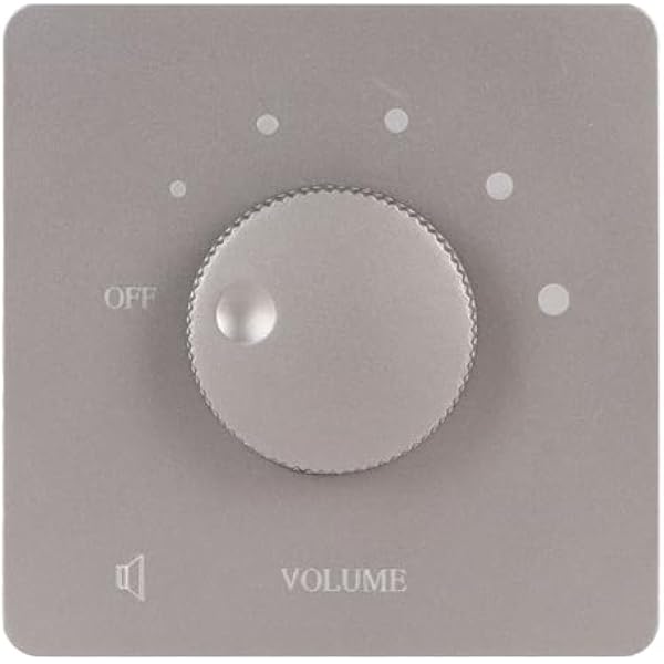 Sxhlseller Kontroler Głośności 50 W, ścienny Regulator Głośności z 5 Pokrętłami do Głośników Domowych, Stabilny Dźwięk Bezstratny, Duży Panel Bez Ramki, Trudnopalny Komputer, łatwe Okablowanie (GREY)