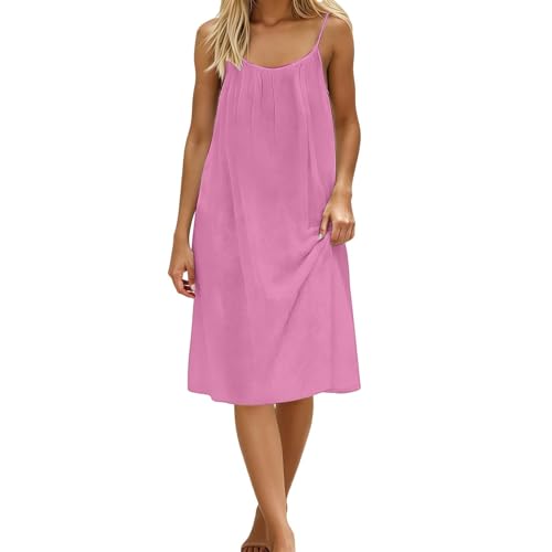 Robe en lin dos nu avec bretelles spaghetti et coupe aérée