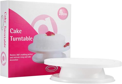 PixiPals 11" Rotating Display Stand, Cake Turntable Lazy Susan, for Icing & Baking, with Non-Slip Base Stand, 11 inch / 28CM, White - Image 9