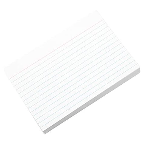 100 Ruled Record Cards Large 6x4" White Cover