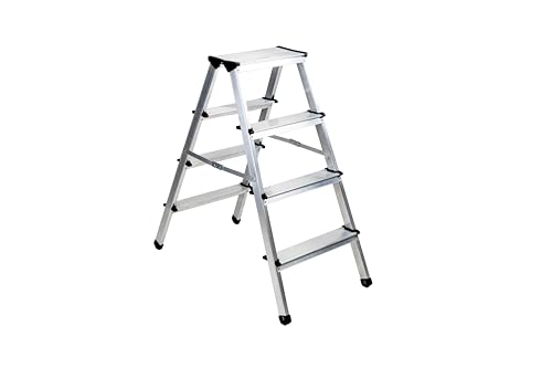 Consejos para Comprar Escaleras de Aluminio Walmart , tabla con los diez mejores. 50 GILA Escalera Plegable de Aluminio (3 Peldaños) Ideal para el Hogar | Soporta hasta 150kg | Ultraligera, Portátil y Multiusos | Acceso Bilateral con Peldaños y Tacones...