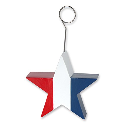 Beistle Patriotic Star Photo & Balloon Holder – Memorial Day Table Centerpiece, Festive 4th of July Décor, USA Decorations for Themed Holiday Parties, Stars & Stripes Party Supplies