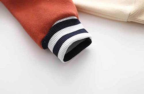 EnJoCho 2-7 YearsKids Childr Toddler Boys Girls Cute Cartoon Long Sleeve Patchwork Striped Thick Pullover Tech Hoodie Boys3