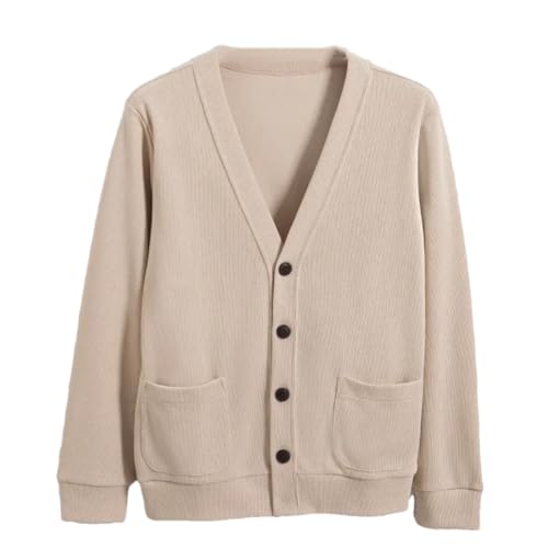 TdvcpmkkMen's Cotton Cardigan Sweater V Neck Single Breasted Long Sleeve Sweater
