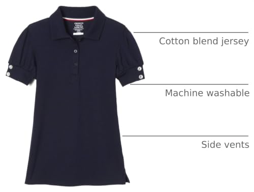 Image of French Toast Girls Puff Sleeve Double Button Polo