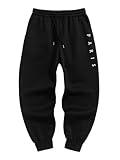 ZAFUL Printed Sweatpants for Men Casual Joggers Graphic Drawstring Sweat Pants Stretch Loose Solid Athletic Pants Paris Black M