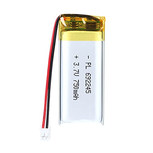Batería LiPo 3,7V 750mAh 692245 con cable JST – Batería de polímero de litio recargable para altavoces Bluetooth, proyectos DIY y dispositivos electrónicos