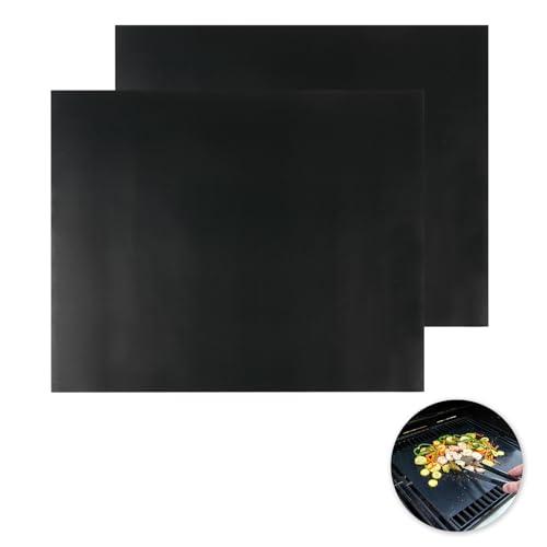 2 Stück Silikonmatte Backofen 40x50cm, Dauerbackfolie für Backofen, Universal Grillmatte für Gasgrill, Hitzebeständige Backmatten, Wesentliches Küchenzubehör, Ideal zum Backen und Braten