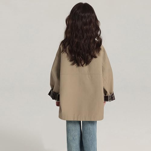 Girls Dress Coats Double Breasted Notch Lapel Collar Kids Fall Winter Trench Coat with Pockets 5 to 12 Years2