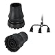 PATIKIL Quad Cane Tips 5/8 Zoll, 2 Stück rutschfeste Gummifuß-Gehstockzubehör-Ersatzfuß für Stehstock Frauen Männer Senioren, Schwarz (Stil 4)