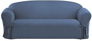 Sure Fit Cotton Duck Sofa Slipcover, Bluestone