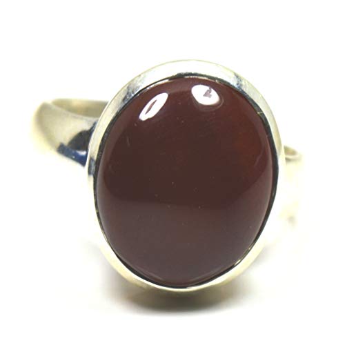 Bague en cornaline naturelle et argent sterling ajustable d'exception - 2