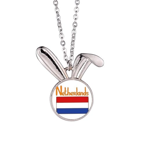 Collier lapin Pays-Bas en émail pour passionnés de culture hollandaise
