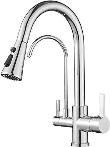 Robinet de cuisine extractible à 3 voies avec douchette maniable