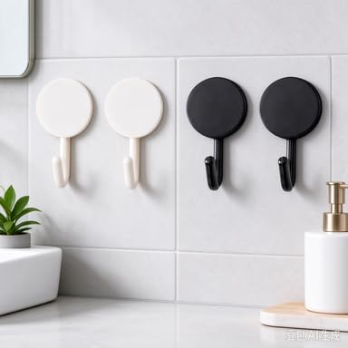 10 Pcs Round Non Slip Stable Metal Wreath Hangers for Front Door Fridge (White) - image 6