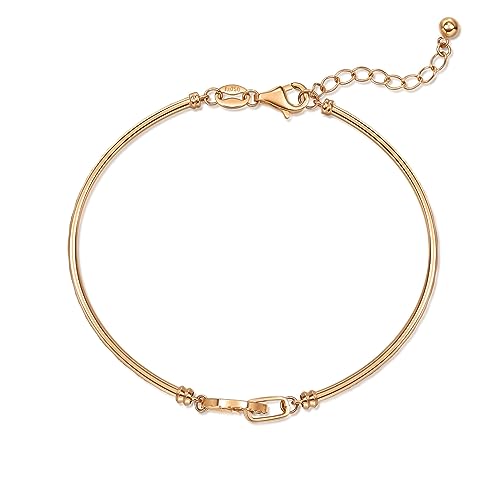 CHOW SANG SANG Delicate Gold 18K Rose Solid Gold Hoop Circle Bangle for Women 94314K | 7 (Wrist Size:14.5-15.5 CM)3